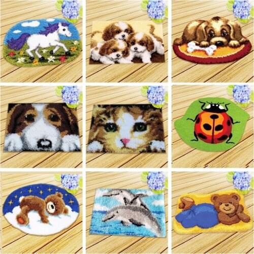 Latch Hook Rug Canvas Kits Carpet Embroidery Latch Hook Tapijt Kits DIY Knitted Fomiaran For Needlework Cross Stitch Crocheting