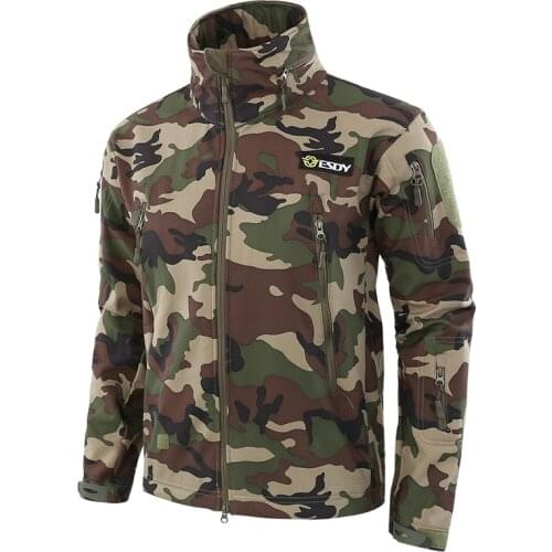 ESDY Brand Shark Skin Soft Shell Military Tactical Jacket Men Waterproof Army Fleece Clothing Multicam Camouflage Windbreakers
