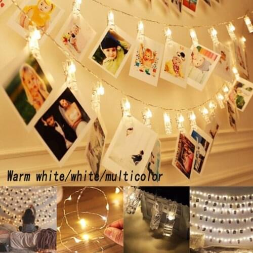 Clip lamp string LED creative photo clip wall decorative lamp USB battery lamp home decoration