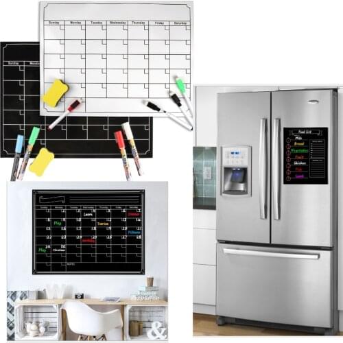 Magnetic Whiteboard Dry Erase Board Magnets Fridge Refrigerator To-Do List Monthly Daily Planner Organizer for Kitchen