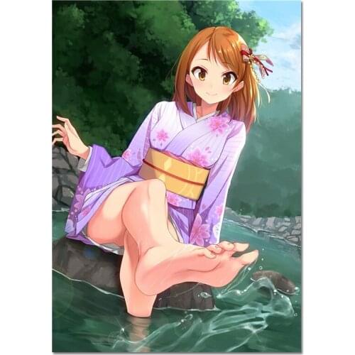 Modular Wall Art Canvas Kimono Girl Paintings Picture Prints Sexy Poster Home Decor Anime Character For Living Room No Framework