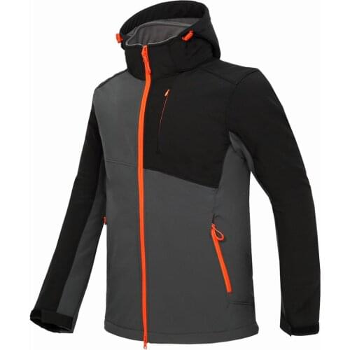 2019 Men Hiking Jacket Softshell Fleece Coat Hooded Outdoor Sport Wear Riding Running Climbing Male Clothing Zipper Windproof