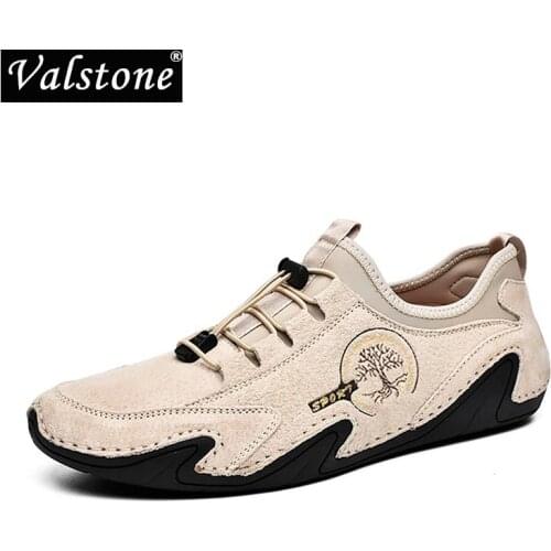 Vasltone Quality Mens Pigskin Shoes Summer Casual Flats Drive Shoes Genuine Leather Breathable Light Lace-Up Big Size Loafers