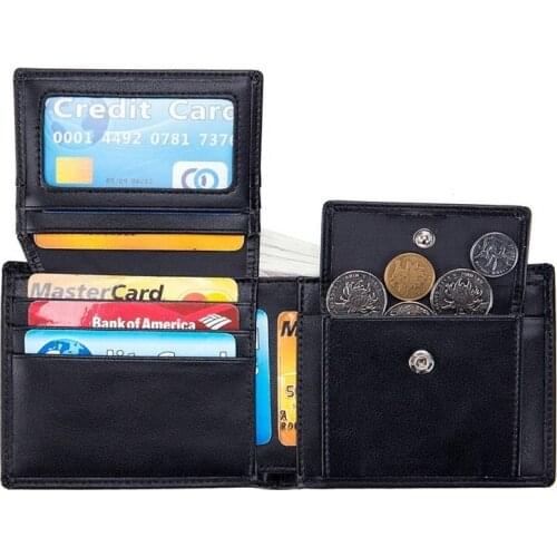 Man Short Wallet Japan Style Genuine Leather Mens Wallet Driver License Male Coin Purse Slim Bank Credit Card Holder