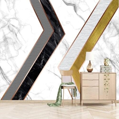 Custom Any Size Mural Wallpaper Modern Abstract 3D Geometric White Marble Wall Painting Living Room TV Sofa Simple Home Decor