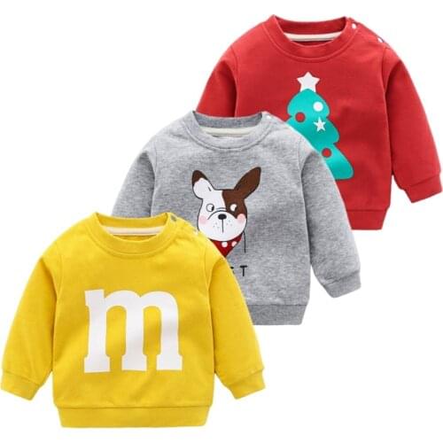 2021 New Children Clothes Sweatshirts For Boy Childrens Sweatshirt Christmas Tops For Girls Kids Cotton Cartoon Baby Boy Wear