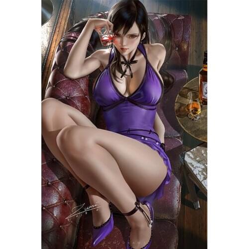 Print Canvas Croupier and Princess Sexy Girl Art Poster 40x60 50x70 60x90 Custom Living Room Bedroom Home Art Wall Picture