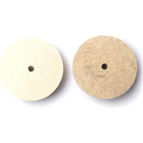 4pcs Jewelry Wool /Fine Wool Buffing Polishing Wheel Cream-colored 100*10mm for Wood Jade Jewelry Grinding Tool