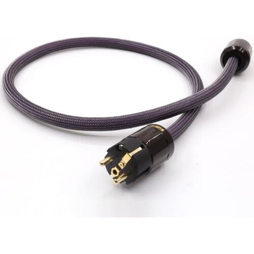 Preffair D507 OCC Copper audio AC schuko Power cable with P -079E/C-079 Gold plated EU power cable AC audio power cable