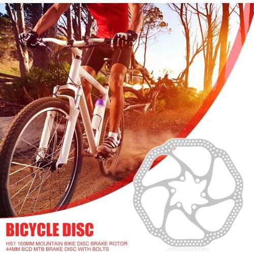160mm Stainless Steel Durable 44mm BCD Bicycle Parts Brake Disc Pads with Bolts Mountain Bike Disc Brake Rotor