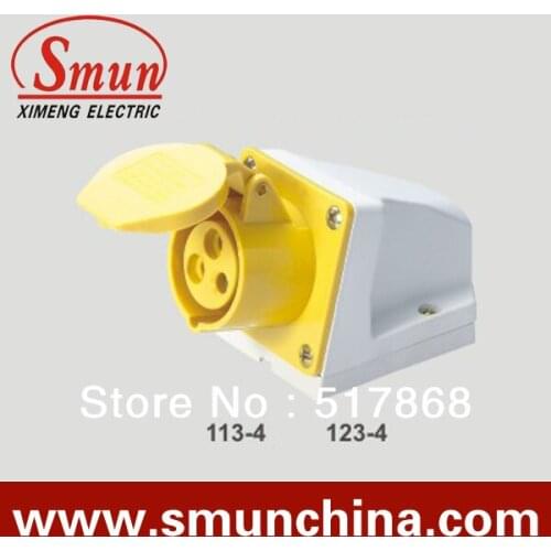 Industrial socket 32A 110-130v 2P+E 3pin with CE ROHS 1 year warranty IP44 degree PA66 material