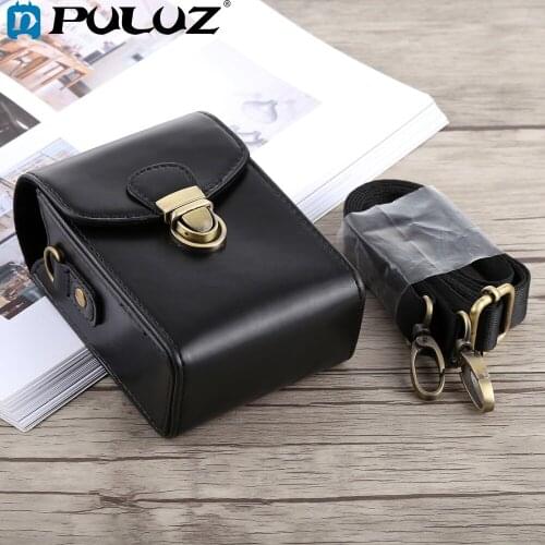 PULUZ Full Body Camera Buckle Lock PU Leather Case Bag for Canon G7X II/G9X Mark II,Sony RX100/M2 Hard skin Shoulder bag