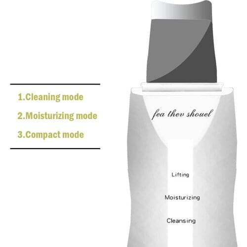 Ultrasonic Skin Scrubber Vibration Face Spatula Blackhead Remover Facial Scrubber Shovel Clean Cavitation Peeling Facial Lifting