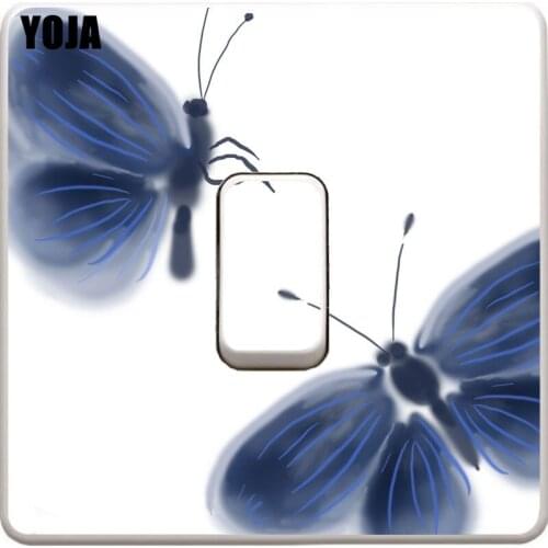 YOJA Ancient Blue Butterfly Wall Decal Switch Sticker PVC Decor Styling 8SS0372