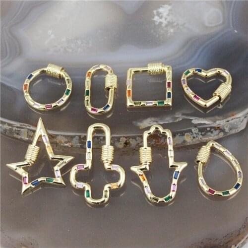 10-24mm 20pcs/lot Fashion colorful cz clasp,cute shape cubic zirconia micro pave accessories,closure bracelet/necklace component