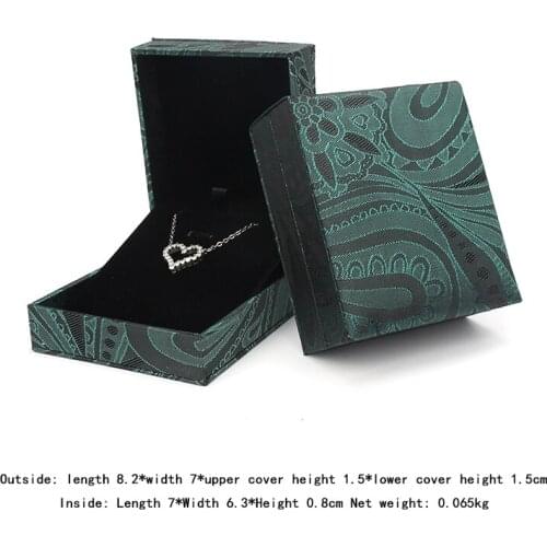 Green Wedding Necklace Packaging Box Jewelry Ring Earring Storage Display For Women Portable Travel Engagement Birthday Gifts
