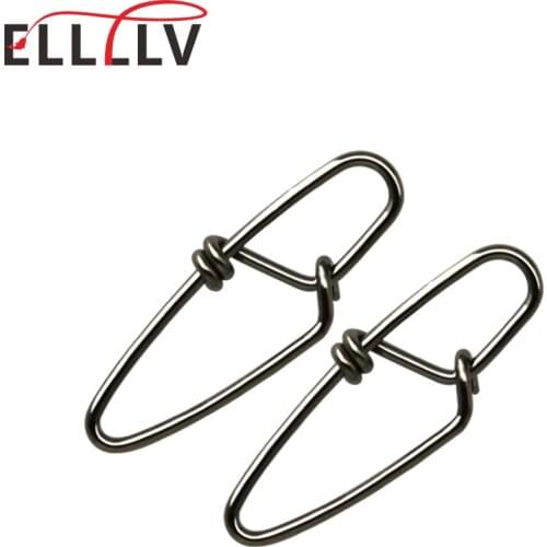 100pcs Stainless Steel Saltwater Fishing New Type Of Powerful Pin Diamond Insurance Snap Fishing Rigs Connector Accessories