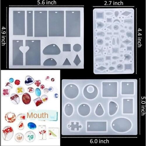 148Pcs Silicone Molds DIY Resin Casting Molds Kit Contains Resin Molds Necklace Pendant Molds Jewelry Crystal Resin Mold