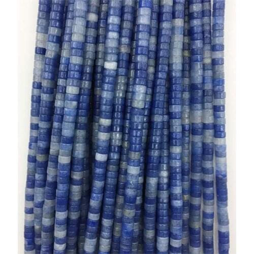 2*4mm Heishi Blue Aventurine Jade Gemstone Small Natural Stone Rondelle Seed Spacer Disc Little Bead for Jewelry Diy