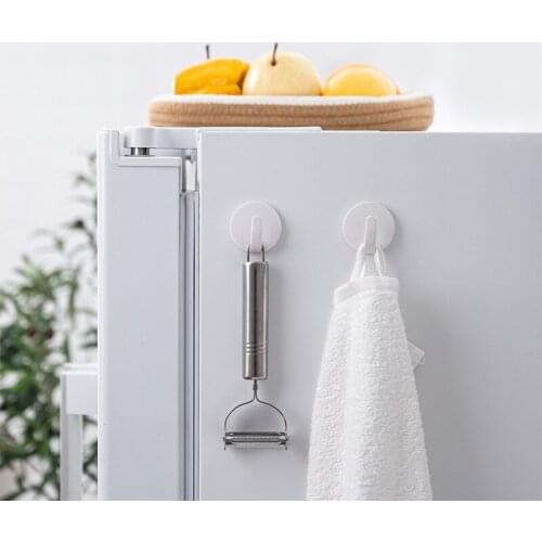 2 Pieces Refrigerator Magnet Hooks, Punch-free Strong Paste Hooks, Kitchen Hooks, Small Hooks, Bathroom Kitchen Round Storage