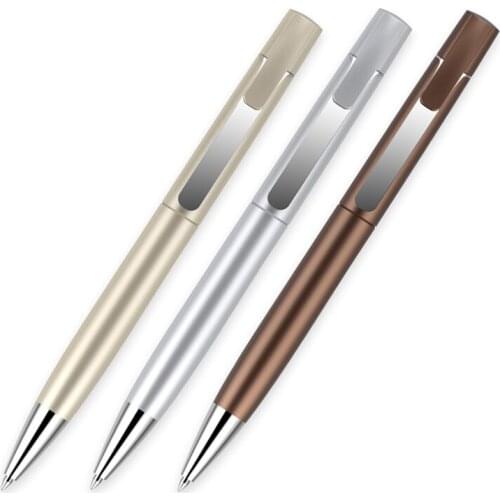 200 pcs/lot 2017 new business twist action metal clip ball pen customized logo printing