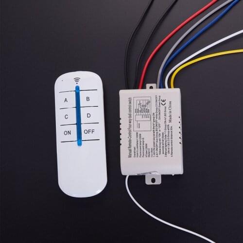 4 Way Light Lamp Digital Wireless Remote Control Switch ON/OFF 220V