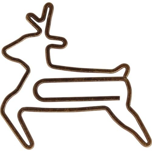 5PCS/Lot Bronze Deer Shape Bookmark Planner Paper Clip Animal Metal Clip Book Organizer Binder Clip Office Shcool Supplies