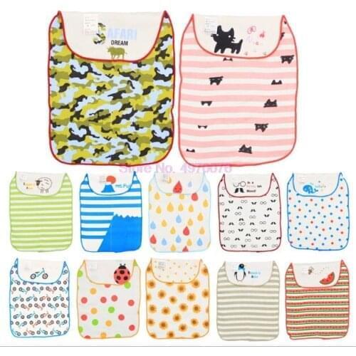 DHL 500pcs 6 Layers Cartoon Infant Burp Cloth Cotton Gauze Baby Absorb Sweat Towels Cloths Waterproof Burp Cloths S/L size