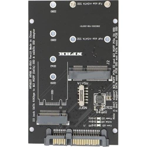 M.2 NGFF/Msata SSD To SATA III 3.0 Adapter 2 In 1 SSD Converter Card For PC Laptop