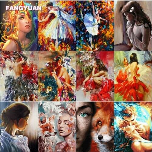 Diamond Painting Woman Dancing Ballet Portrait Animals Full Diamond Embroidery Oil Painting Mosaic Kit Needlework Handmade Craft