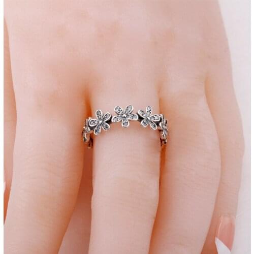 Women Flower Ring 925 Sterling Silver Laurel Floral Popular Flower Finger Fashion Wedding Jewelry for women Girls