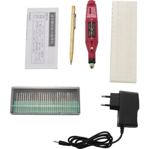 Electric Micro-Engraver Pen Mini Diy Engraving Tool Kit For Metal Glass Ceramic Plastic Wood Jewelry With Scriber Etcher 30 Bits