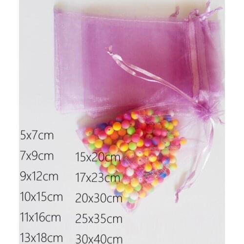 Magenta Fuchsia Purple Red Gift Bags For Jewelry/Wedding/Christmas/Birthday Organza Bag Pouches Drawstring Packaging Gifts Bags