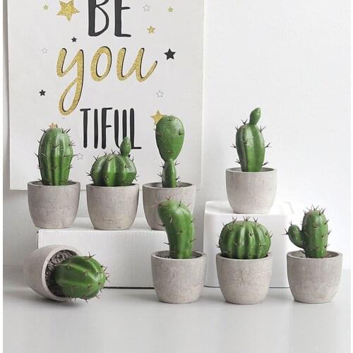 Artificial Plants Mini Cactus Decoration Fake Plants Potted Plant Nordic Home Garden Decor Office Desktop Decor