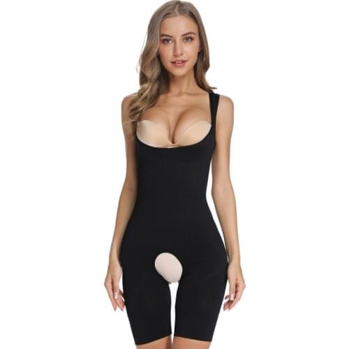 Women Shapewear Bodysuit Full Body Shaper Fiber Waist Trainer Corset Magic Slim Tummy Control Slimming Bodysuit Thigh Reducer