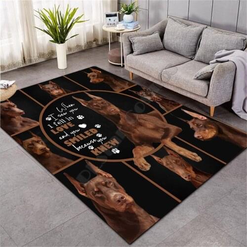 Doberman 3D Printed Play Mat Board Game mat map Large Carpet for Living Room Cartoon Rugs Maze