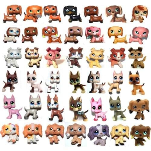 Lot of 5 Random Pet Shop Great Dane Collie Spaniel Dachshund Dog Animals Loose Figure Toy Doll Set