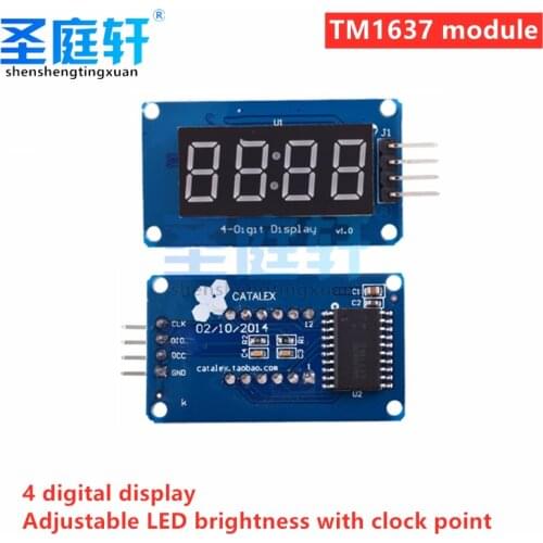 TM1637 LED Display Module for Arduino 7 Segment 4 Bits 0.36 Inch Red Anode Clock Digital Tube Four Serial Controller Board Packa