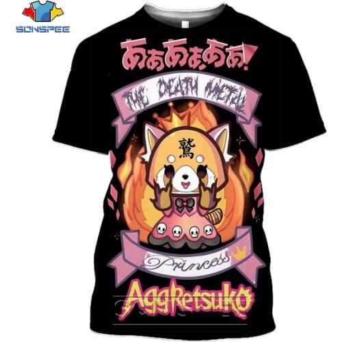 SONSPEE Death Metal Karaoke Kala Aggretsuko Aggressive Retsuko Mens T Shirts Casual 3D ptint Short Sleeve T-Shirt Women Clothes