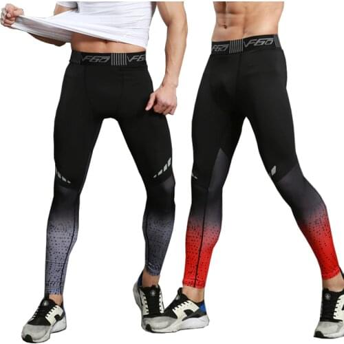 Fitness Mens Running Tights Print Bodybuilding Sport Leggings Recreational Sportswear Plus Size Elastic Pants