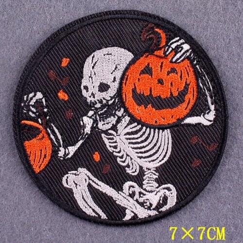 DIY Punk Things Iron On Patches For Clothing Stickers Hippie Badge Embroidered Patch Skull Patches On Clothes Stripes Accessory