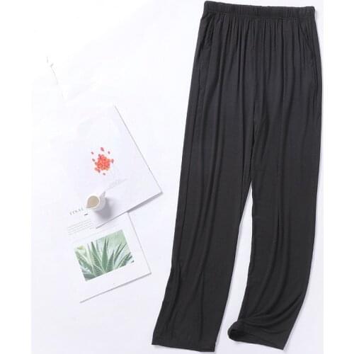 Modal pajamas sweatpants mens spring summer trousers mens home pants large size casual anti-mosquito air conditioning pants