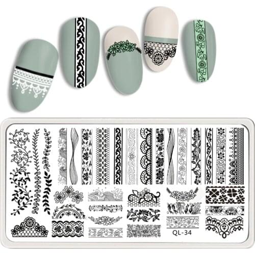 Nail Stamping Plates Image Templates DIY Manicure | Plaids Geometry Illusions Leopard Print nails
