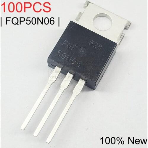 100PCS/LOT FQP50N06 MOS Field-Effect Transistors TO220 50N06 TO-220