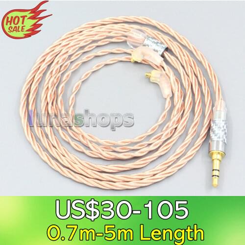 LN007163 Silver Plated OCC Shielding Coaxial Earphone Cable For Etymotic ER4SR ER4XR ER3XR ER3SE ER2XR ER2SE