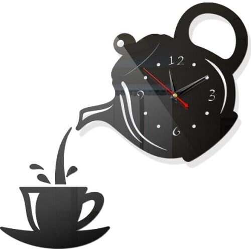 Modern DIY 3D Mirror Surface Large Number Wall Clock Sticker Home Office Decor