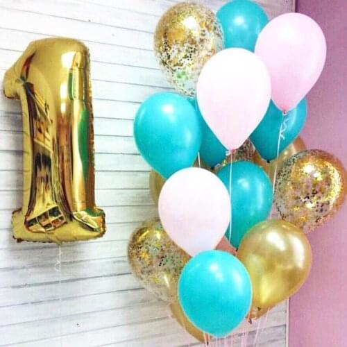 Rose Gold Birthday Party Boy Girl 1st Birthday Decor Balloon Baby Shower Decor Child One Year First Birthday Party Decorations