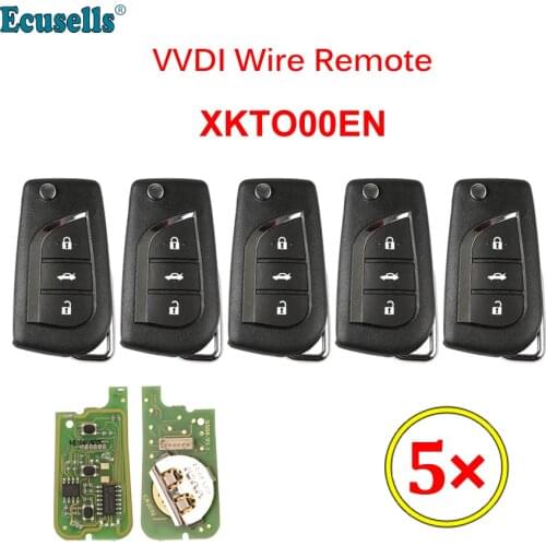 5Pcs/Lot Xhorse XKTO00EN 3 Buttons Universal Wire Remote VVDI Remote Car Key for Toyota for VVDI2 / VVDI Mini / Key Tool Max