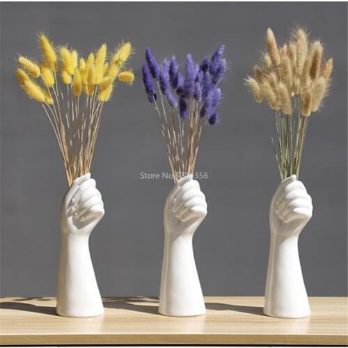 Nordic Style A Hand Vase Flowers Modern Home Office Decor of Creative Floral Composition Living Room Ornament Ceramics Vase