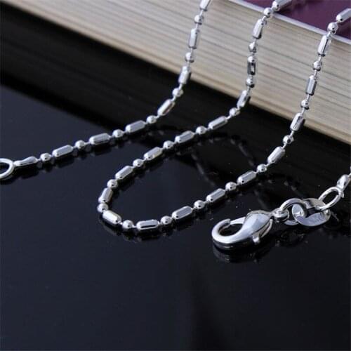 WalerV 5pc Plated Necklace Wholesale Fashion Jewelry Bamboo Long Chain 16-30INCH Chain Necklace Men Women Thick 0.8mm